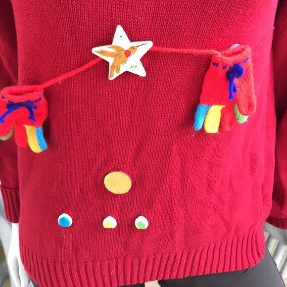 Ugly Sweater Kit Christmas Embellishment Sweater Red Women's Size Small - Picture 3 of 11